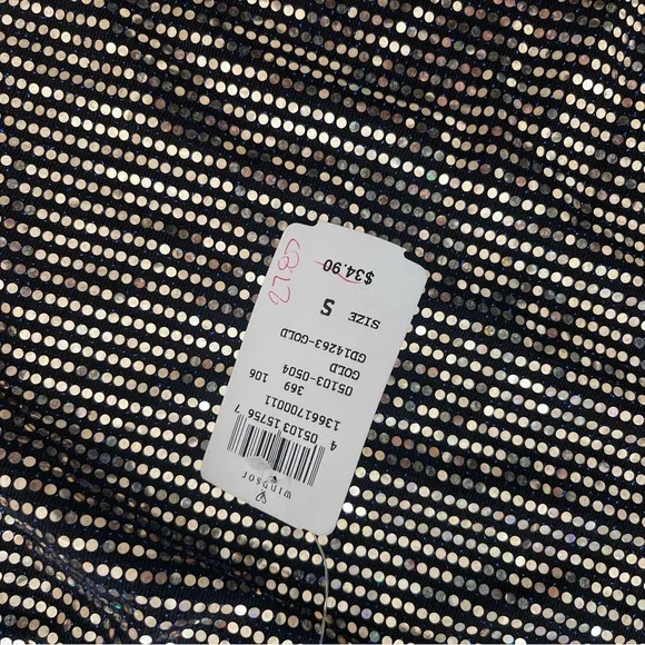 Windsor Gold Glitter Sequin Mini Dress size Small - Picture 5 of 7